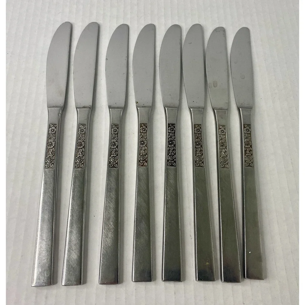 Stanley Roberts Dinner Knives Dorette Rose 9